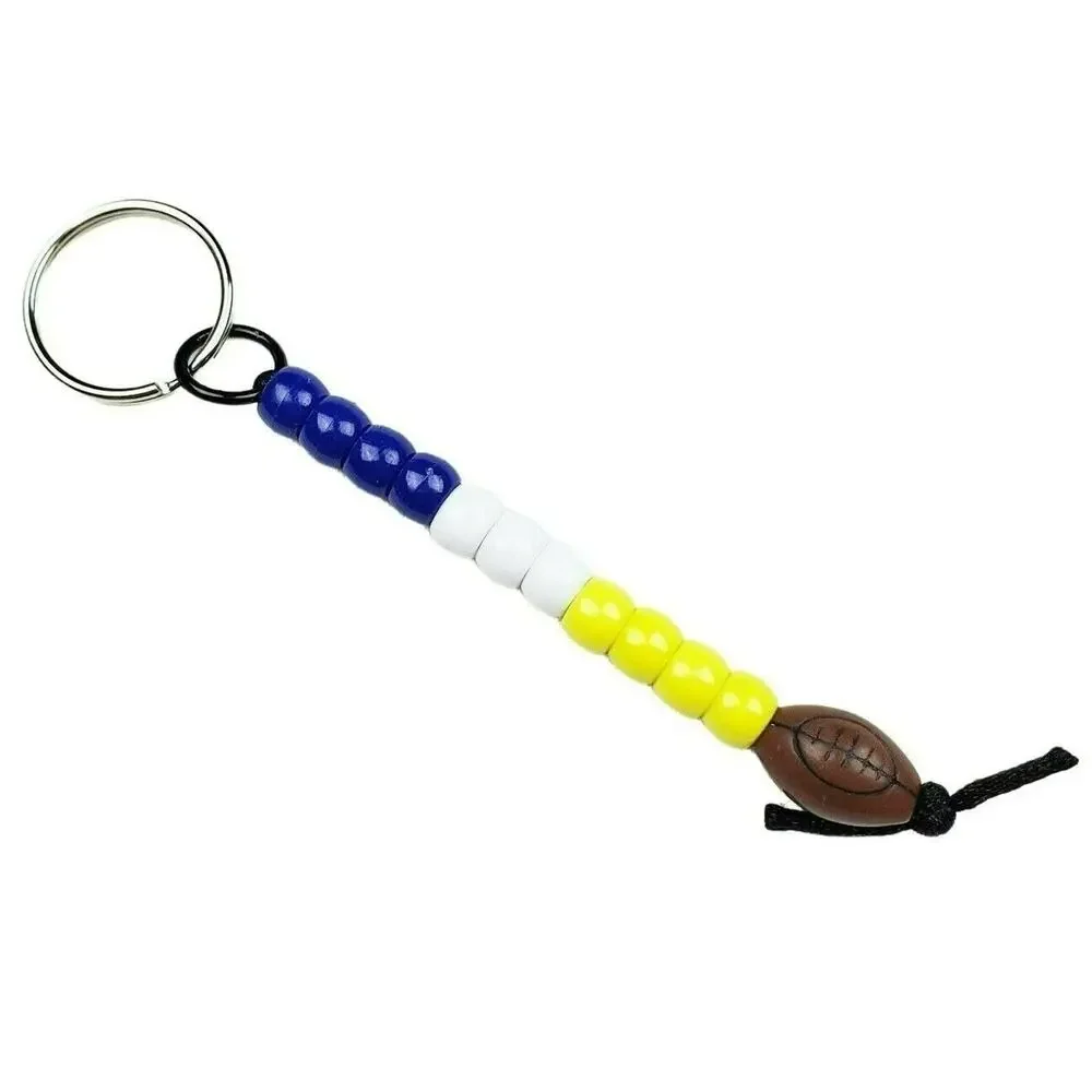 Football Keychain‎ Blue White Yellow NFL NCAA Sports Fan Mom Dad Parent Gift